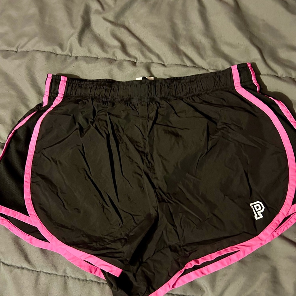 PINK Victoria's Secret Black Shorts with Pink Trim